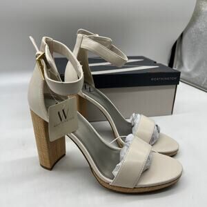 Worthington Womens Lynch Heeled Sandals Ivory Size 10M